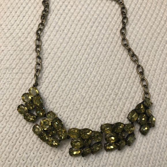 J Crew Green Crystal Necklace - Picture 2 of 4
